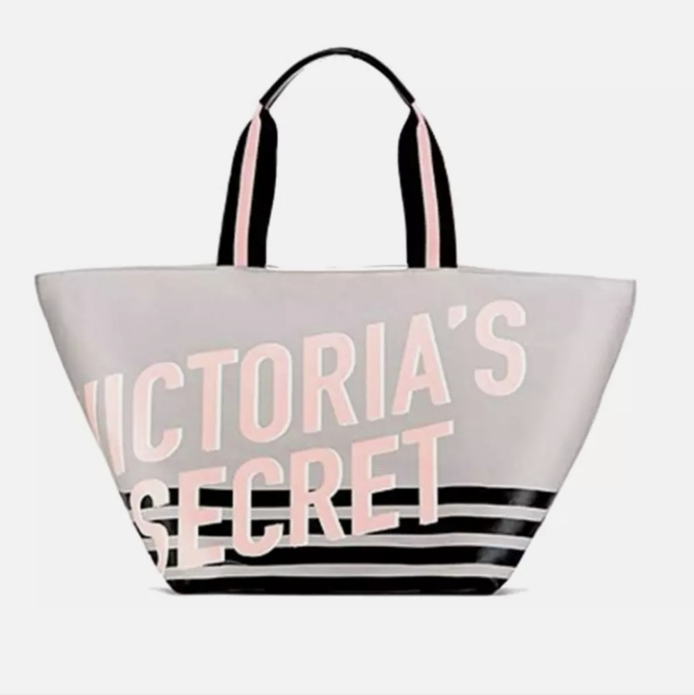 Victoria's Secret gray pink tote bag new